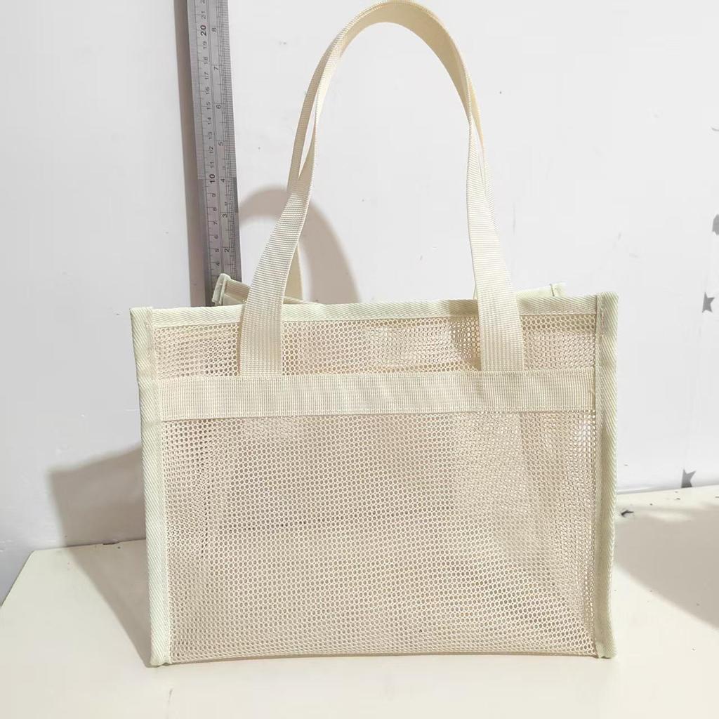 Large Capacity Mesh Tote Bag for Beach, Bathing, and Swimming - Portable, Quick-Drying, and Hollow Design