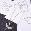 Unisex Vintage Angel Wing Pendant Necklace - Hip Hop Zircon Diamond Jewelry Accessories for Men and Women Sweater Chain