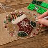 Handgemaakte Feestelijke Huisdecoratie Kerst Kunst met Nep Parels Hangend Ornament Kit, DIY 3D Kralen Sprankelende Acryl Edelsteen Kunst Ambacht, Bord voor Raam, Deur,