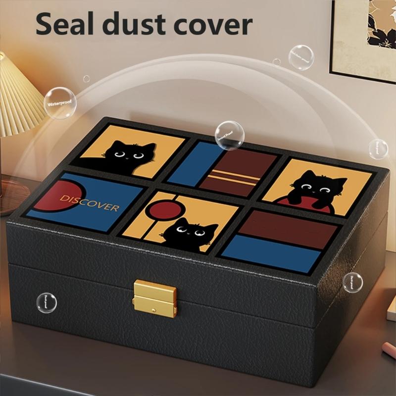 Retro PU Leather Jewelry Organizer Hard Case Jewelry Organizer For Travel Storage And Home Decors Tarnish Resistant Protections