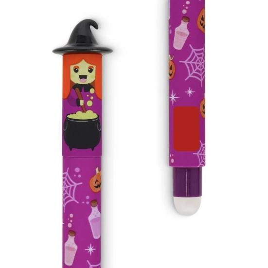 Halloween Smazatelné gelové pera 0,7 mm Pera s motivem čarodějnice a netopýra s vestavěnými gumami Školní a kancelářské potřeby pro studenty