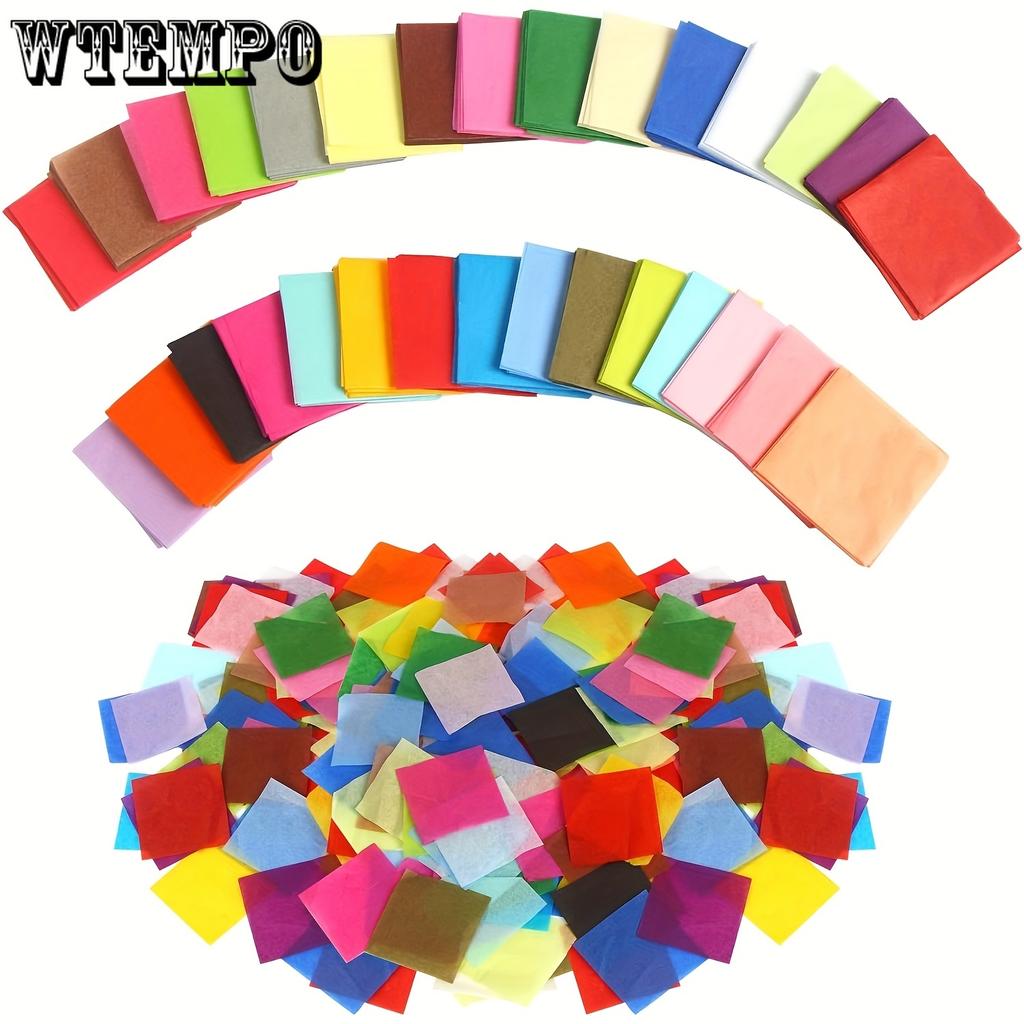 12set Colors Confetti Precut Craft Paper, Colorful Tissue Paper for Art Crafts, DIY Scrapbooking, Wedding Birthday Party
