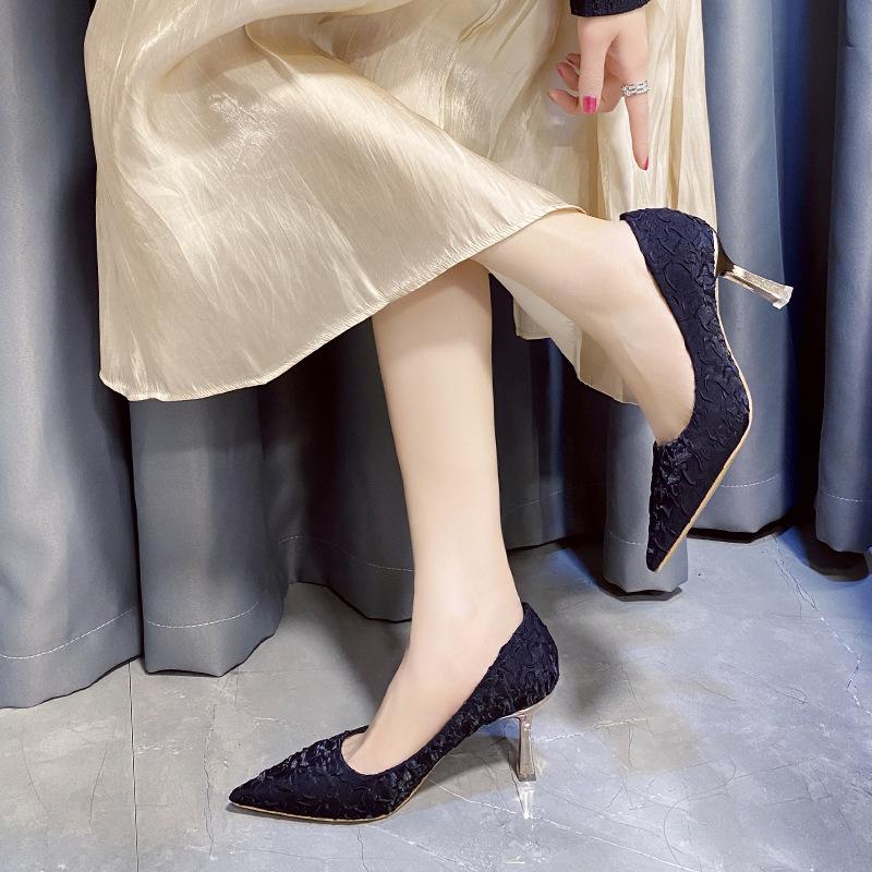 Printemps et été chaussures pour dames chaussures à talons aiguilles pointues chaussures décontractées à talons hauts