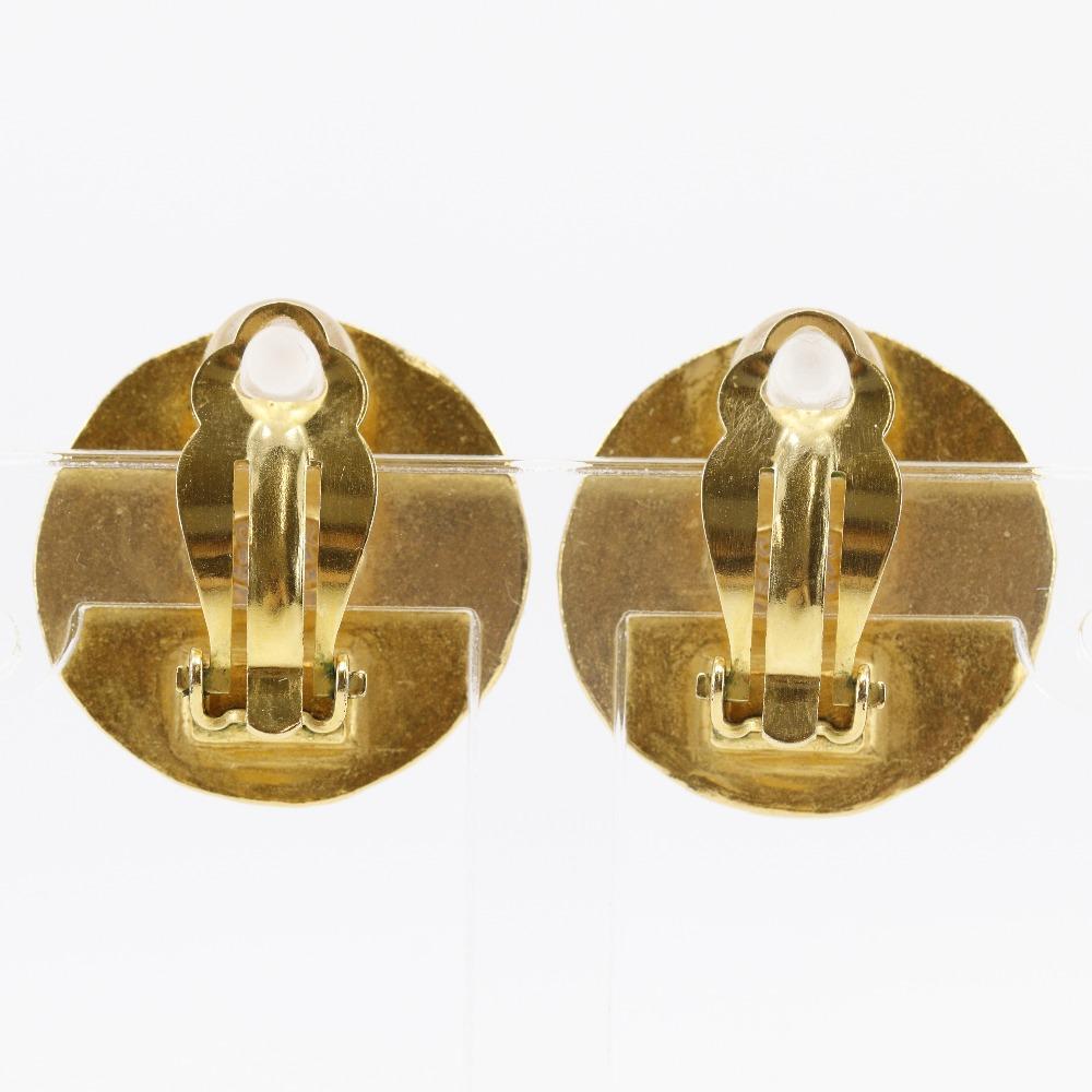 CHANEL Triple COCO Mark Earring vintage Plated Gold/Fake pearl 29.4g Women Used