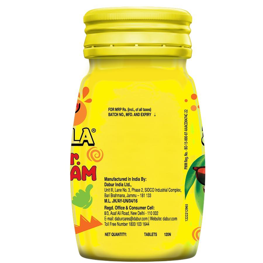 Dabur Hajmola Tasty Digestive Tablets Mr. Aam Flavour 120 Tabs | Ayurvedic Support For Digestion & Relief From Indigestion | Tangy Sweet Spicy Flavor