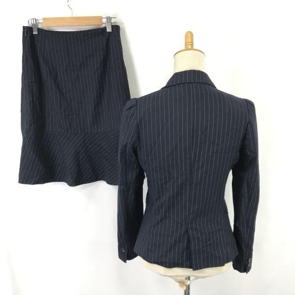 SHIPS France made long sleeve shirt pink × white check pattern men's S(USED)