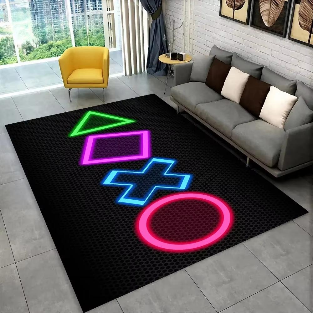 Colorful Game Controller Theme Carpet Living Room Decor Sofa Rug Bedside Soft Area Rug Balcony Coffee Table Floor Mat Doormat