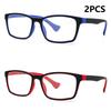 2PCS Reading Glasses For Men And Women Spring Hinge Eyeglasses Blue Light Blocking Eyewear HD Lenses Comfortable Wearing