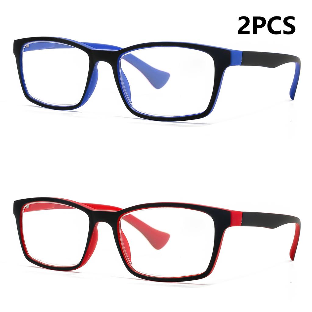 2PCS Reading Glasses For Men And Women Spring Hinge Eyeglasses Blue Light Blocking Eyewear HD Lenses Comfortable Wearing