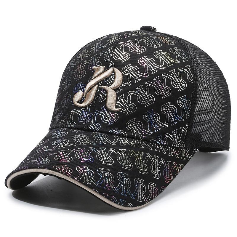R Letter Embroidered Baseball Hat Stylish Sun Protection Peaked Cap Gift Fashion
