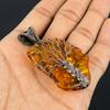 Baltic Amber Pendant, 999 Copper Wire Wrapped Gemstone Jewelry, Handmade Pendant For Mother Day
