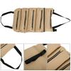 Multifunction Portable Canvas Tool Roll Up Bag Outdoor Fishing Garden Storage PouchKhaki