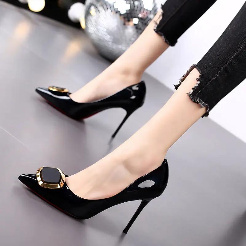 Fashion Shoes for Women Stripper Black Pointed Toe Stilito Quick Delivery Summer 2025 Luxury Brand Slip On Stylish Wholesale Woman Pumps