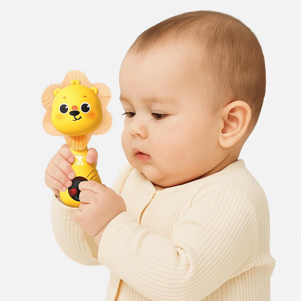 Chewable Sensory Music RattleToy Plastic Hand Cranked Bell Toys Home Decor