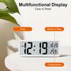 8 Inch Large LCD Digital Clock Time Date Temperature Display Dual Power Wall/Desktop Simple Electronic Clock for Home Office