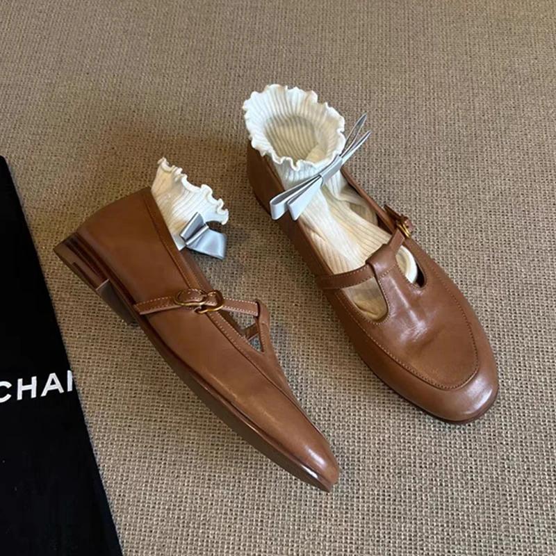 Women's Flats Loafers Shoes Casual Sneakers Shallow Mary Jane Shoes 2025 Summer New Sandals Walking Leather Zapatillas De Mujer