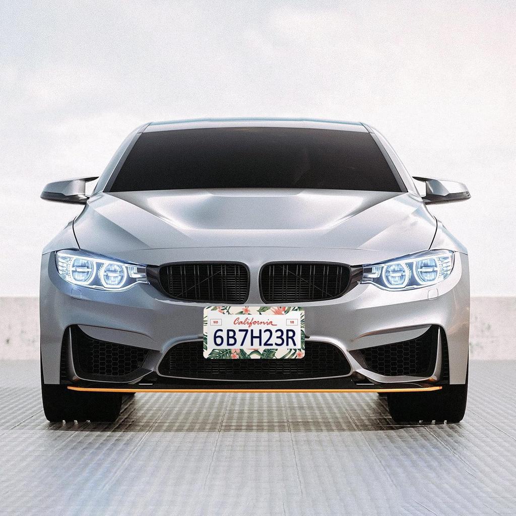 Tropical Palm Leaves License Plate Frames - 2 Pcs Set 2 Holes Metal Aluminum Auto Car Accessories Decoration License Plate Frame 6.3" X 12.2" Fit US