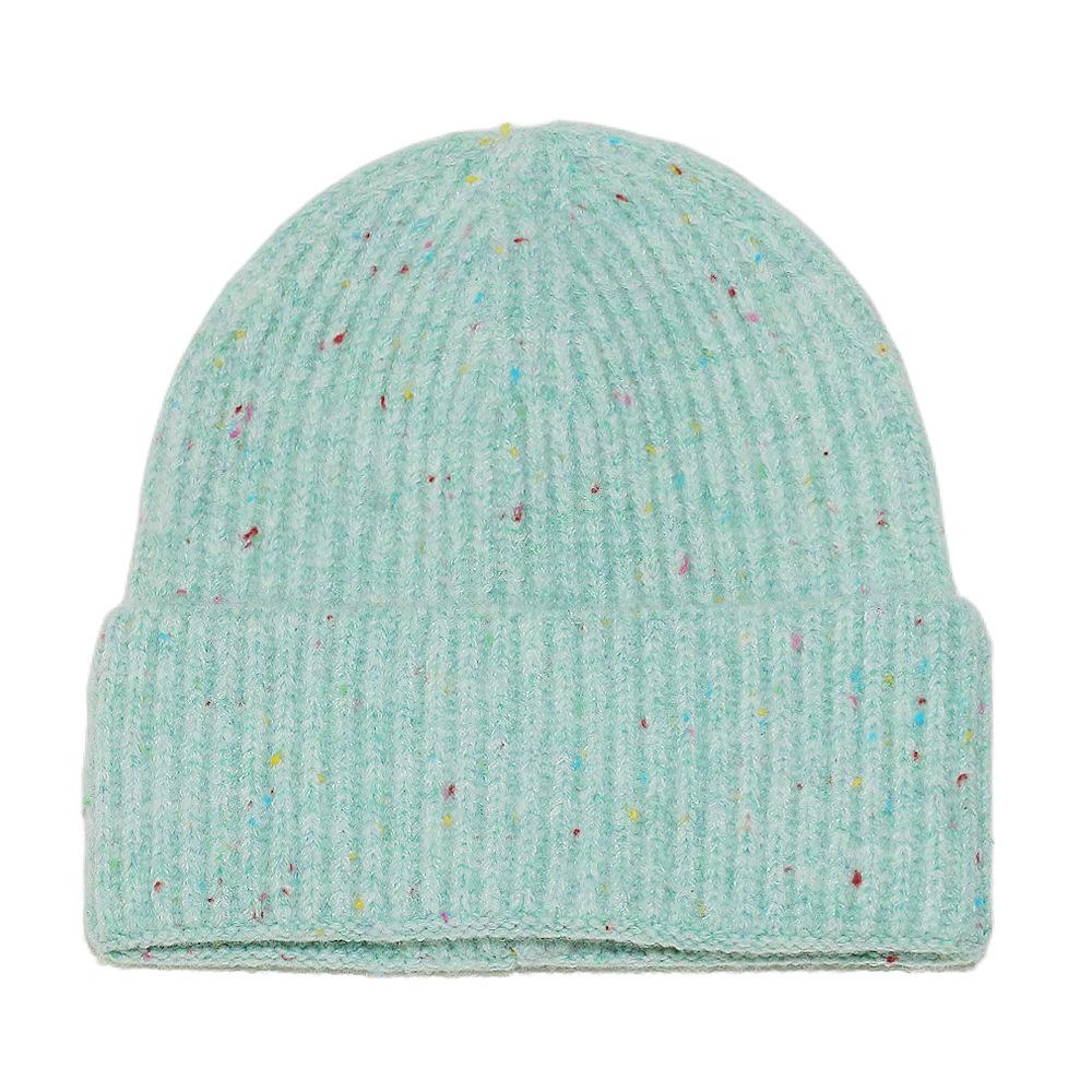 Temu autumn and winter new pullover hat casual versatile color blended knitted hat colorful wool hat women