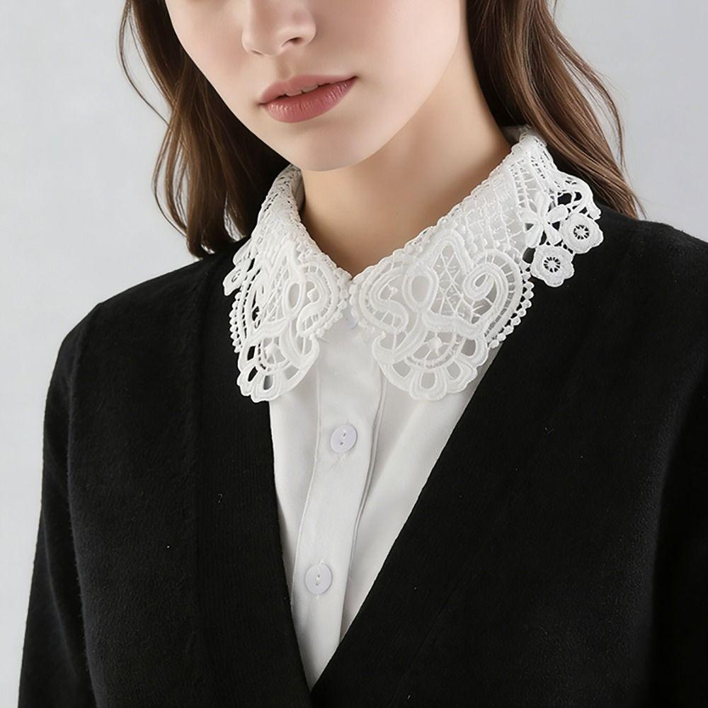 Detachable False Collar White Black Lapel Half Shirt Clothes Accessory Shawl Wrap  Women Girls