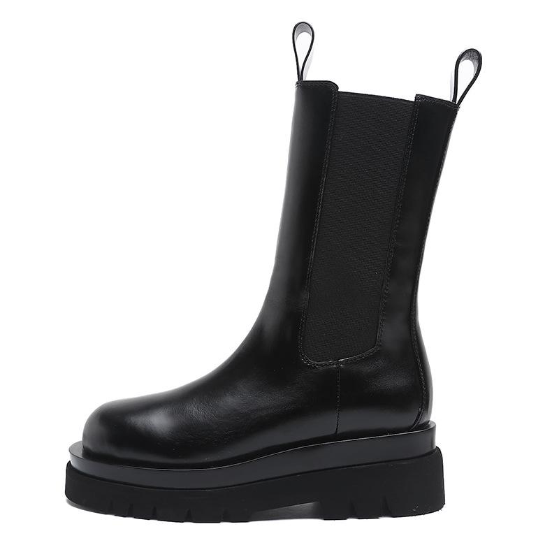 ~ Thick-soled Martin Boots Women's Medium Boots Locomotive Boots Chelsea Short Knight Boots Women's Boots Short Boots