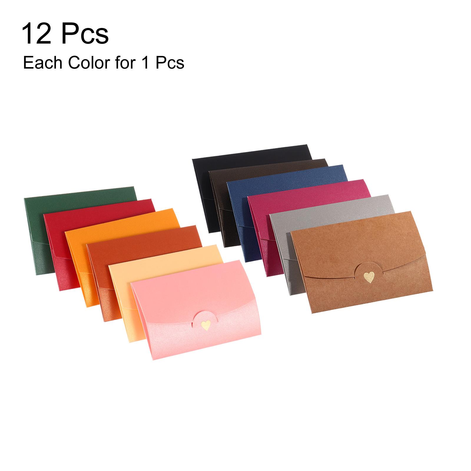 

12Pcs 10.5x7cm Mini Envelope Small Gift Greeting Card Holder Retro Gold Heart Business Invitation Envelopes for Wedding Birthday різнокольоровий