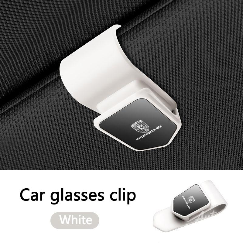 Car Interior Sun Visor Glasses Holder Sunglasses Case Card Ticket Holder Clip For Porsche Boxster Cayman Cayenne Macan Panamera