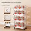 Multi-Layer Storage Rack Snack Cart Trolley Organizer Household Kitchen Multifunctional Cart with Wheels Home Accessories