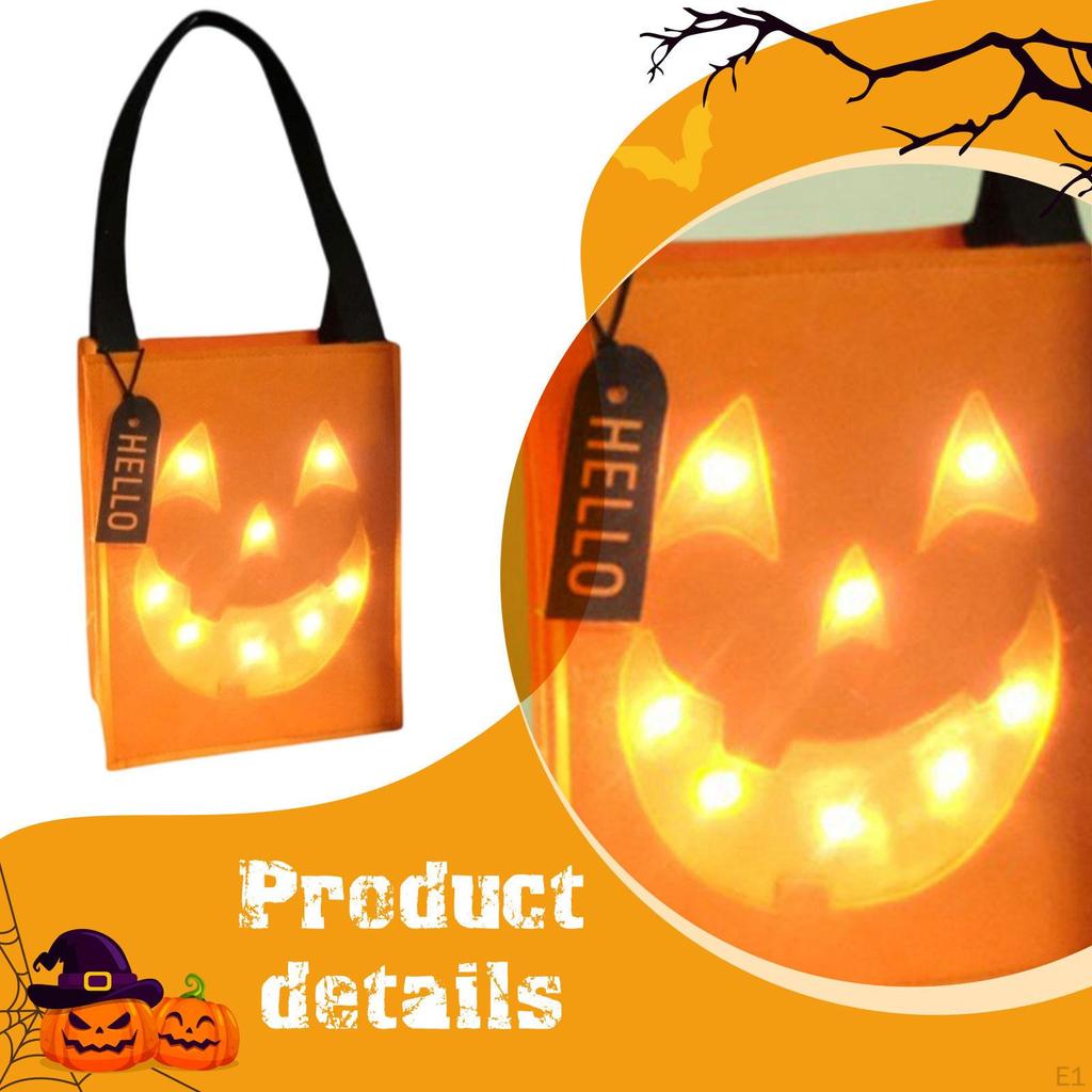 Halloween Candy Bag Gift Tote Trick or Treat Light up for Party Cosplay
