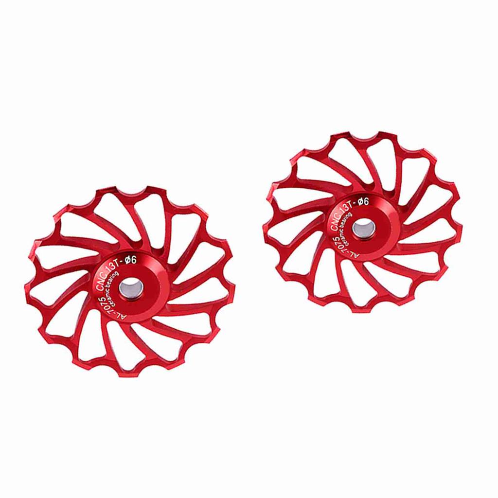 2pcs Ceramic Pulley Aluminium Alloy Rear Derailleur Guide Roller Part Accessory For MTB Bike