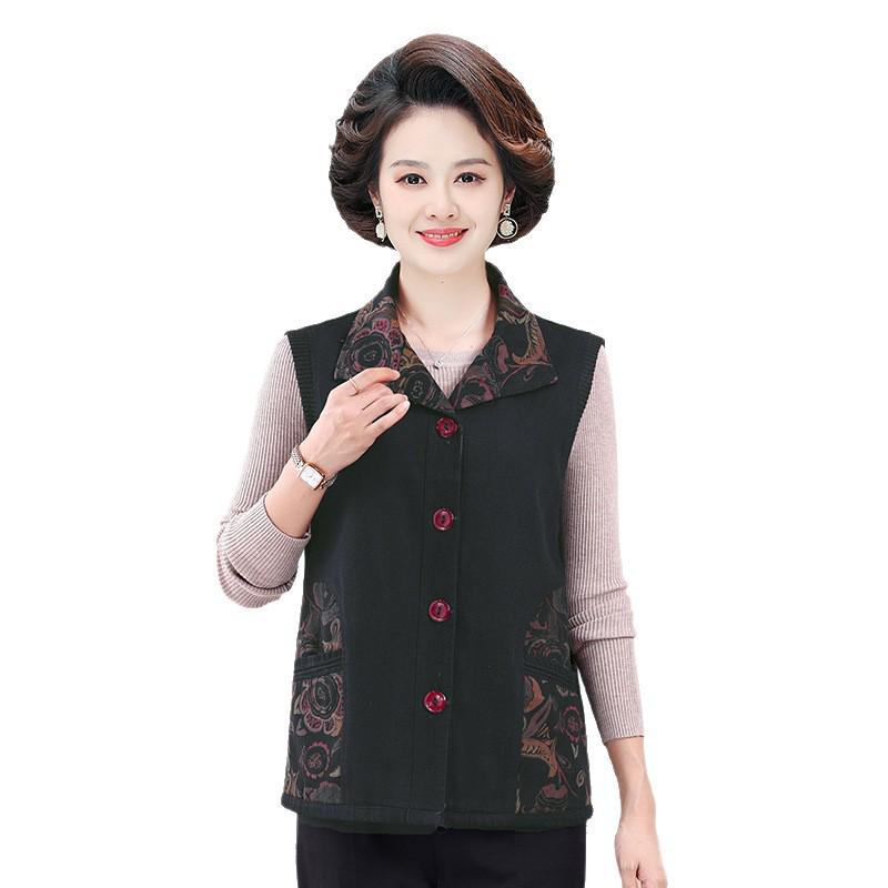 Spring & Autumn Loose Sleeveless Vest for Middle-Aged and Elderly Women