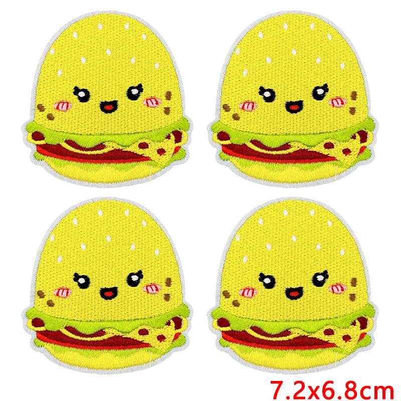 10pcs Wholesale Cute Food Series Embroidery Patches Diy Cartoon Iron On Patches For Clothing Sew Stickers Badge Applique