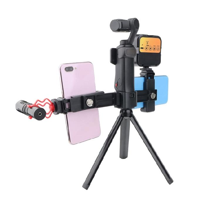 Expandable Phone Recording Mount Kit for 2.36-3.94Inch Double Phone Live Streaming,Support Bracket for Creators Workflows