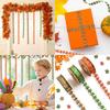 3 Rolls Fall Ribbons Maple Leaf Ribbons Decorative Ribbons Gift Wrapping Ribbon for Craft Thanksgiving Party Decoration