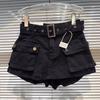 Pantaloncini di Jeans Stile Vintage con Stampe Ricamate per Donne Casual