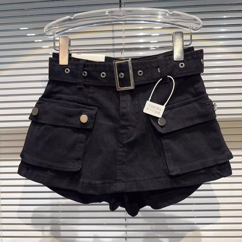 Pantaloncini di Jeans Stile Vintage con Stampe Ricamate per Donne Casual