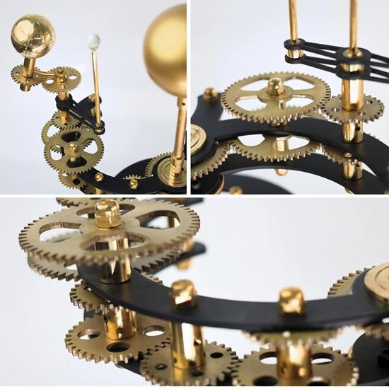 45,72 cm Schwarzes Luxus-Sonnensystemmodell Vollständig funktionsfähiges Tellurion Weihnachtsgeschenk für Astro-Liebhaber Orrery Geschenk