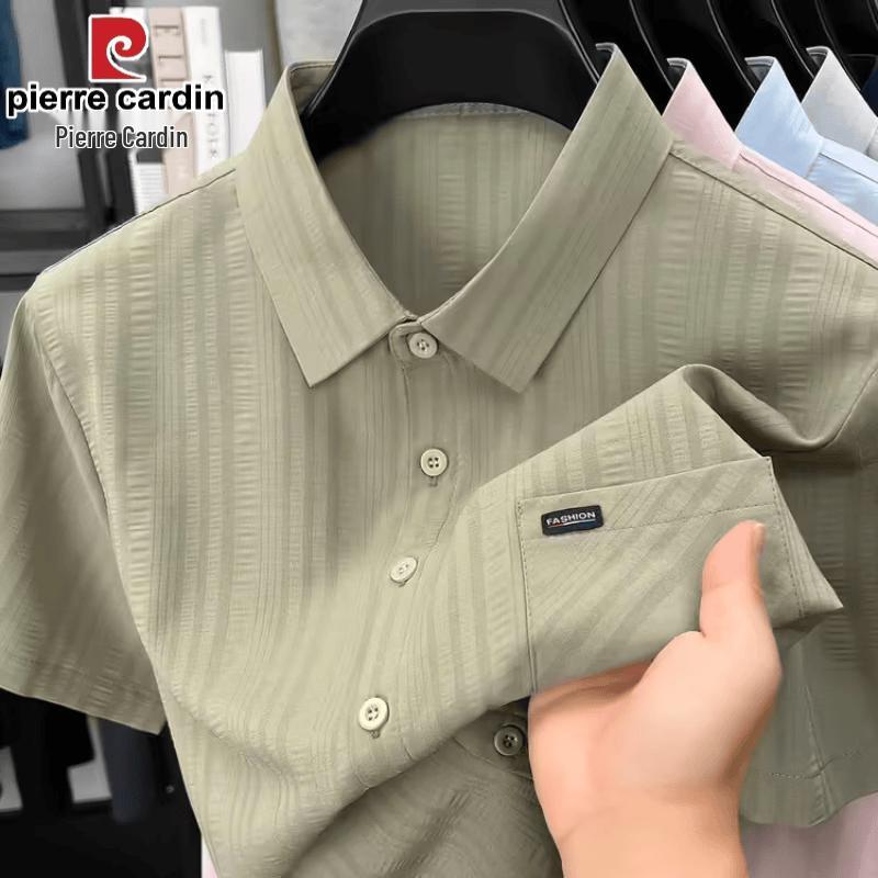 Pierre Cardin Men's Summer Ice Silk Short Sleeve Shirt