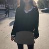 Autumn and Winter V-neck Wool Sweater Women's Pullover Long Sleeve Solid Color Loose Knitted Sweater Soft Waxy