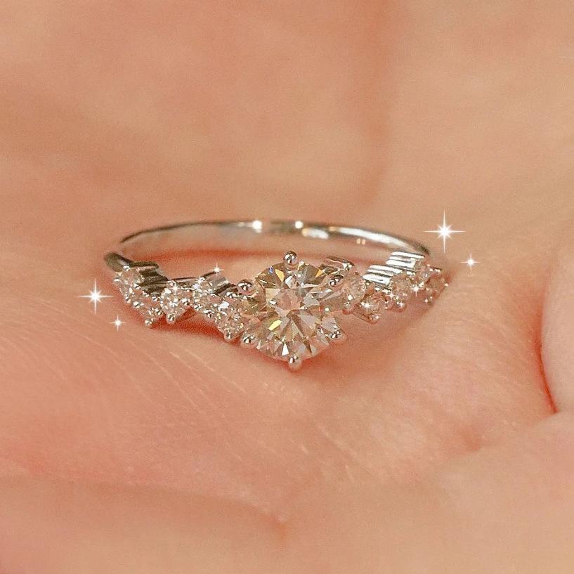 Star wish ring female Korean ins style light luxury niche design high-end sense marriage adjustable ring