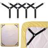 12 Clips Adjustable Elastic Bed Sheet Holder Non-Slip Mattress Grippers Black/White