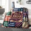 Vintage Anniversary Celebration Customize Your Name Blanket Soft Lightweight And Portable Suitable For All Seasons It'S Perfect For Picnics Sofas