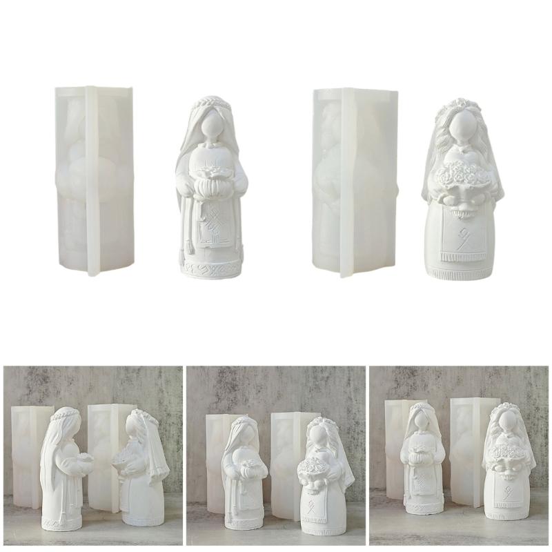 Bride Silicone Molds Hand-Making Supplies Home Ornament Moulds for Crafting Unique Candle Soaps and Decorative Items