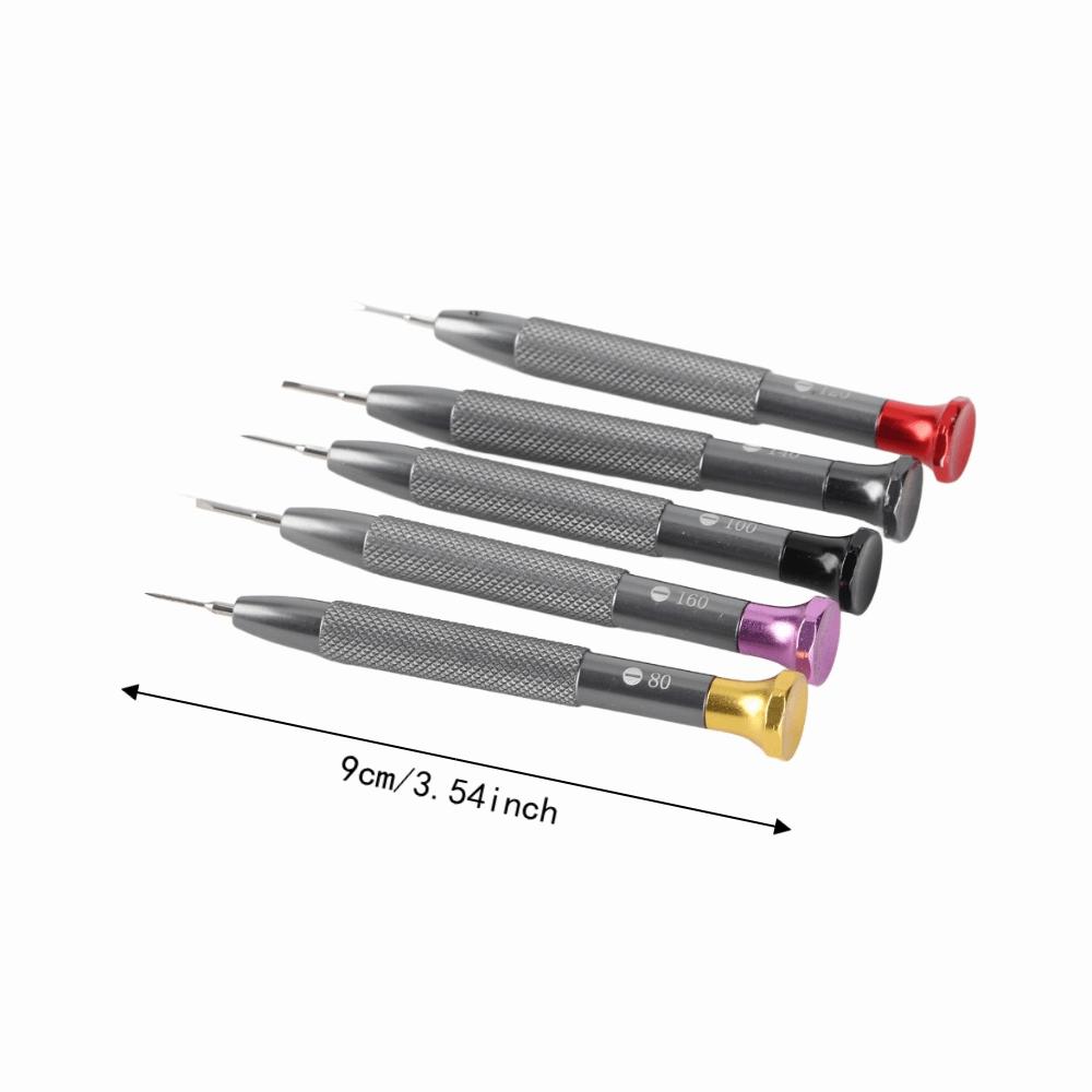 5Pcs Silver Watch Screwdriver Set Large Handle Screwdriver  Watch store professional repair work
