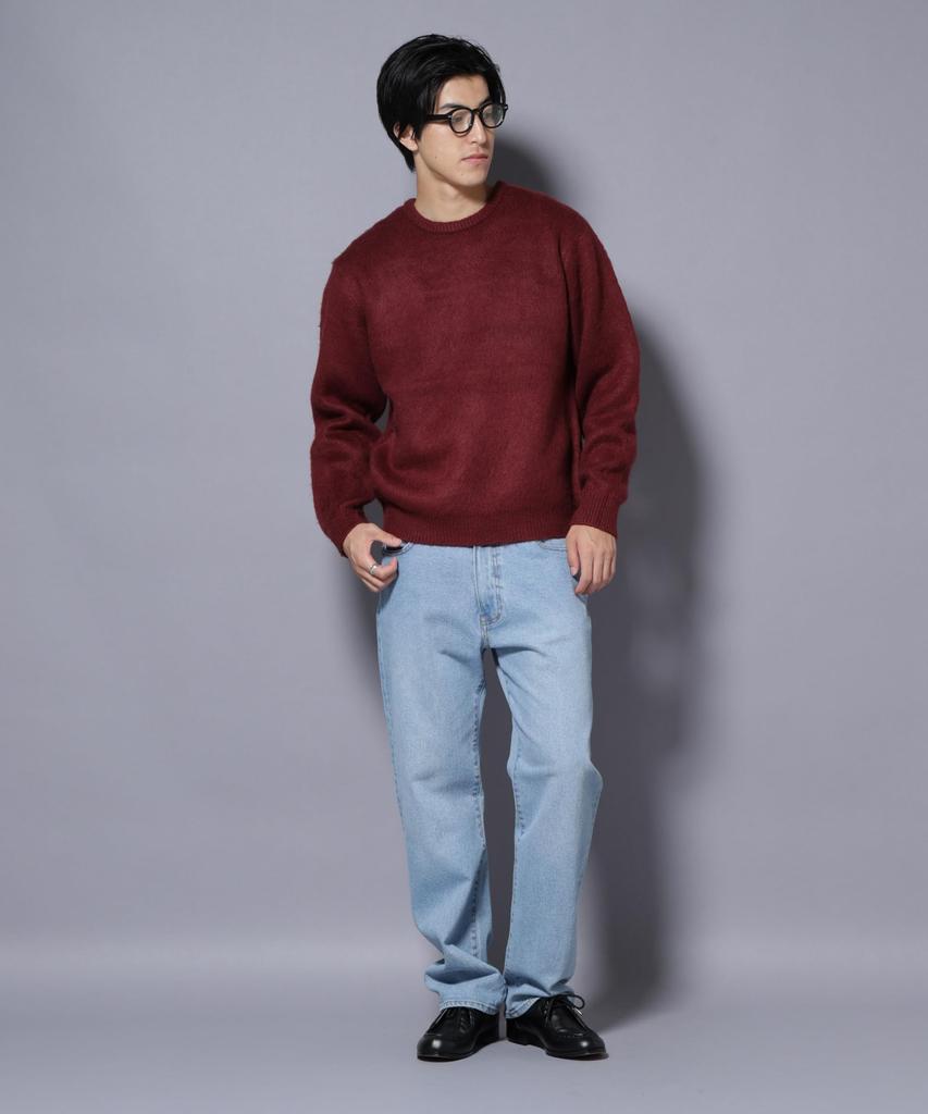 Nano Universe Pullover Size S Bordeaux Men's Mohair-Like Knit, (103), (672-5222219)