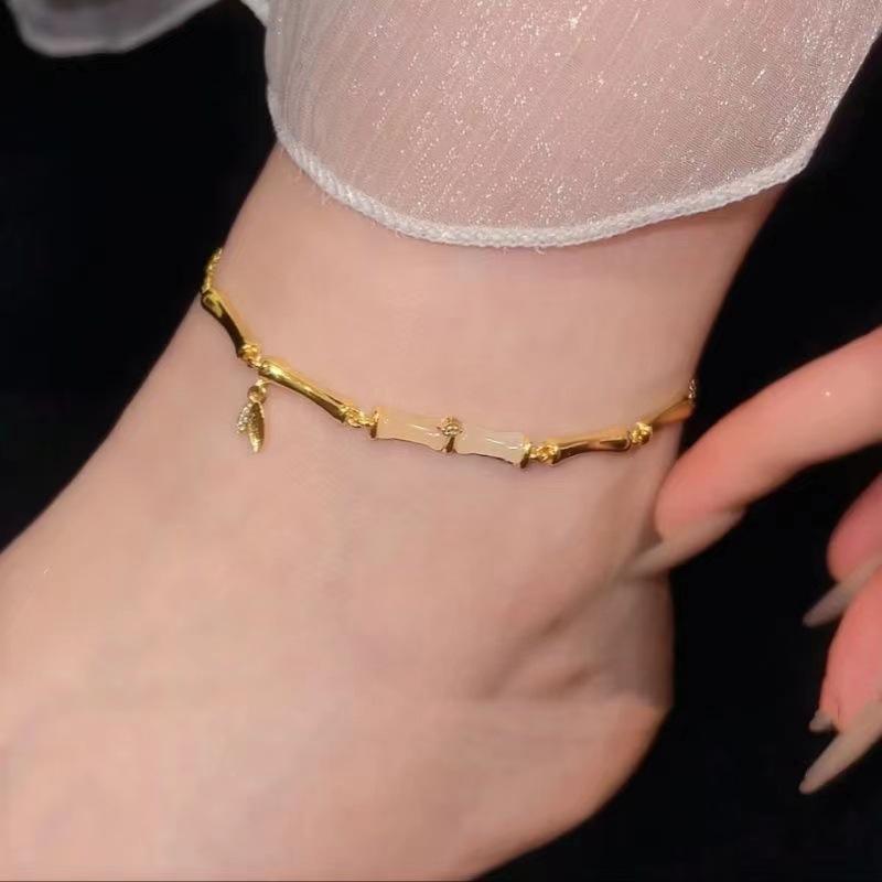 The Explosion Has Your Bamboo Enough Hetian Jade Bracelet, Women's Light Luxury High-end Bamboo Bracelet, Niche Girlfriend Jewelry