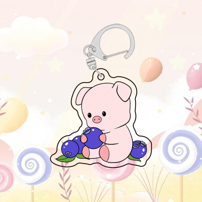 Funny Animal Bag Decoration Pendant Backpack Jewelry Accessories Gift Cartoon Cute Zodiac Keychain Acrylic Pendant Fruit