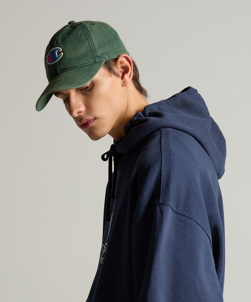 CHAMPION Big C Logo Washed Ball Cap Dark Green