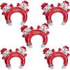 1/5pcs Kids Christmas Inflatable Balloon Headband Headdress Cartoon Santa Claus Elk Pattern Decorative Gifts for Holiday Scenes