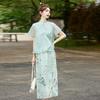 European Station Cold Zen Style Women's Summer New Hanfu Improved Edition Cheongsam Set Skirt