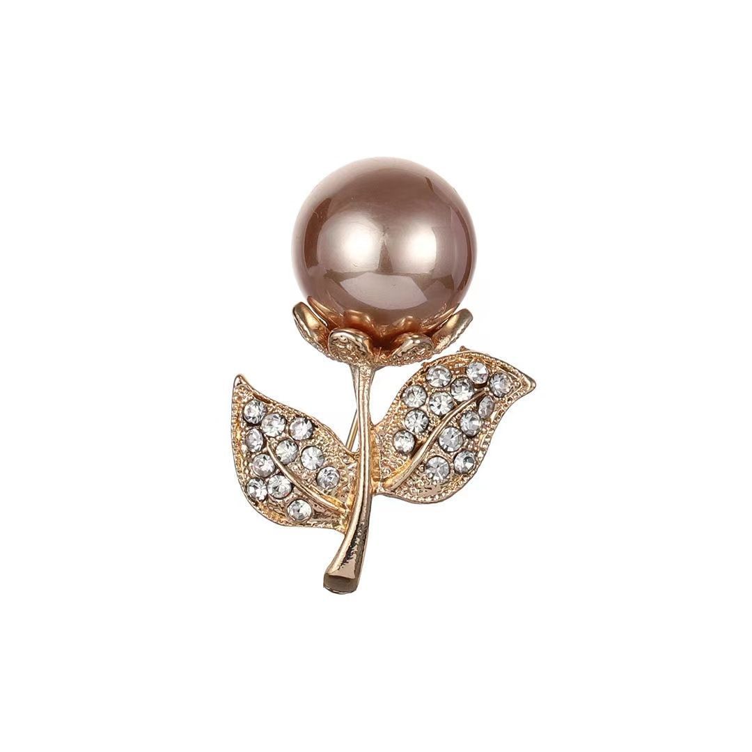 1Pc Fashion Flower Brooch for Women Men Exquisite Pearl Flower Plant Brooches Pins Jewelry Trendy Accessories Party Gifts